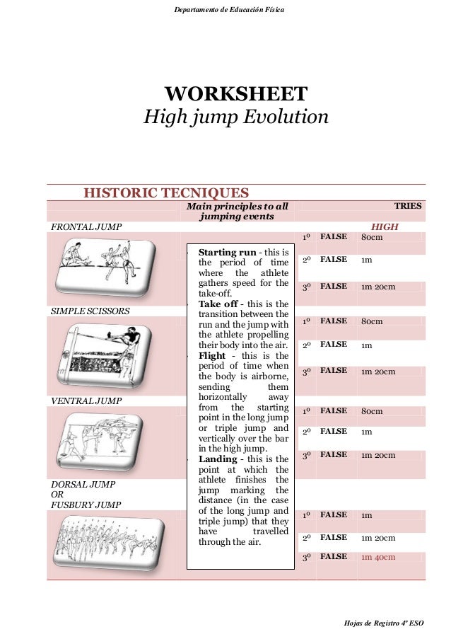 ATHLETICS WORKSHEETS