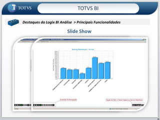 Slide Show TOTVS BI Destaques do Logix BI Análise  > Principais Funcionalidades  