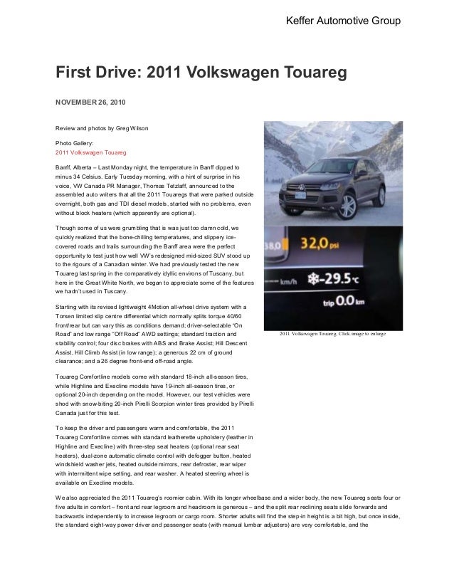 2011 Volkswagen Touareg-Evidence Manual