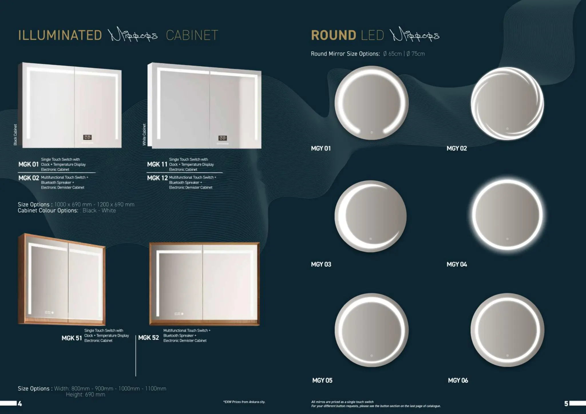 Touchmir LED illuminated Electric Mirror Catalog PDF
