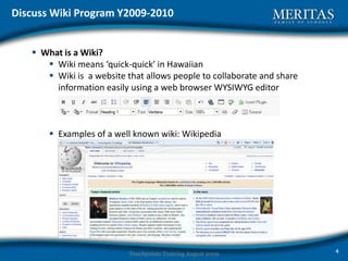 Essentials of how to use the Wiki