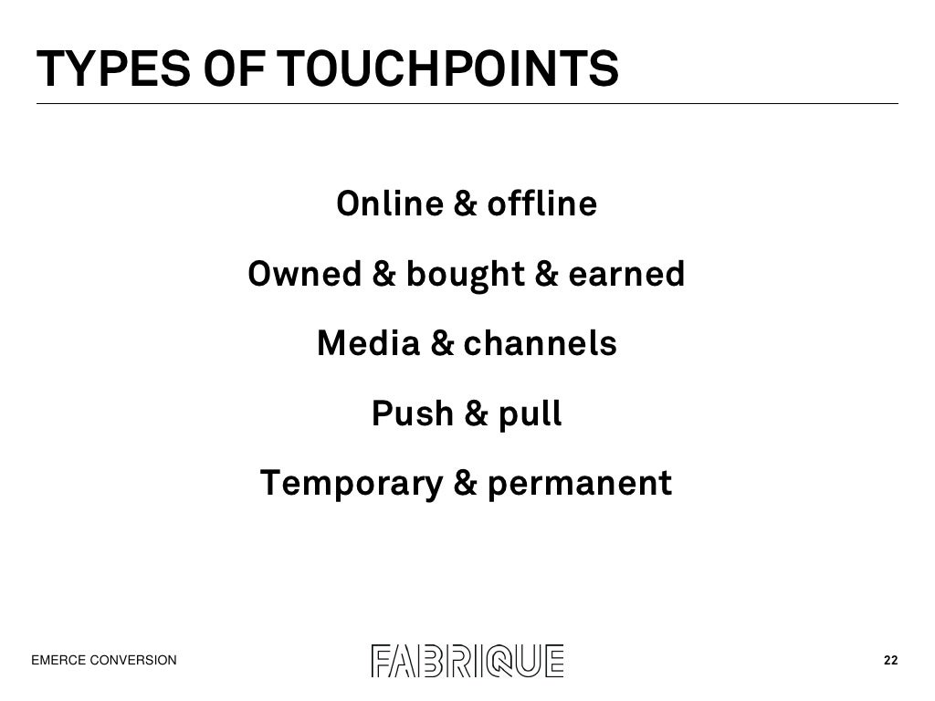 TYPES OF TOUCHPOINTS Online