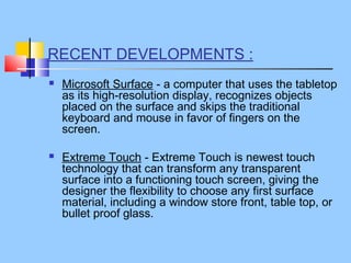 Touch screen technology | PPT
