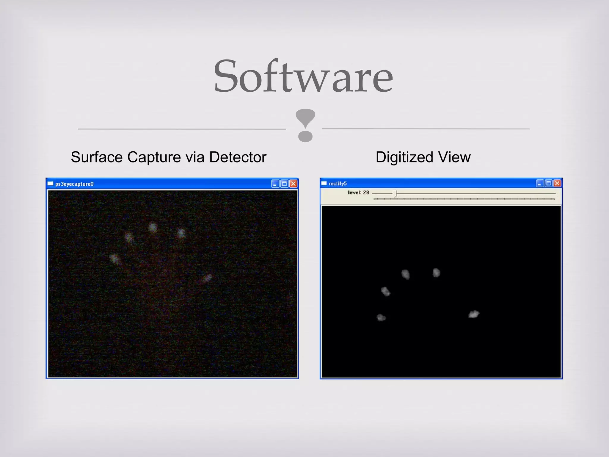 
Software
Surface Capture via Detector Digitized View
 