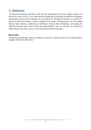 How Touch Screens works | PDF