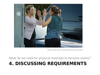 [http://www.flickr.com/photos/sharynmorrow/]




What do we need for physical mashups to become reality?

4. DISCUSSING REQUIREMENTS
 