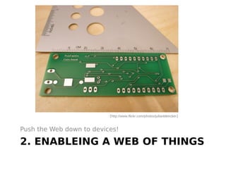 [http://www.flickr.com/photos/julianbleecker]



Push the Web down to devices!

2. ENABLEING A WEB OF THINGS
 