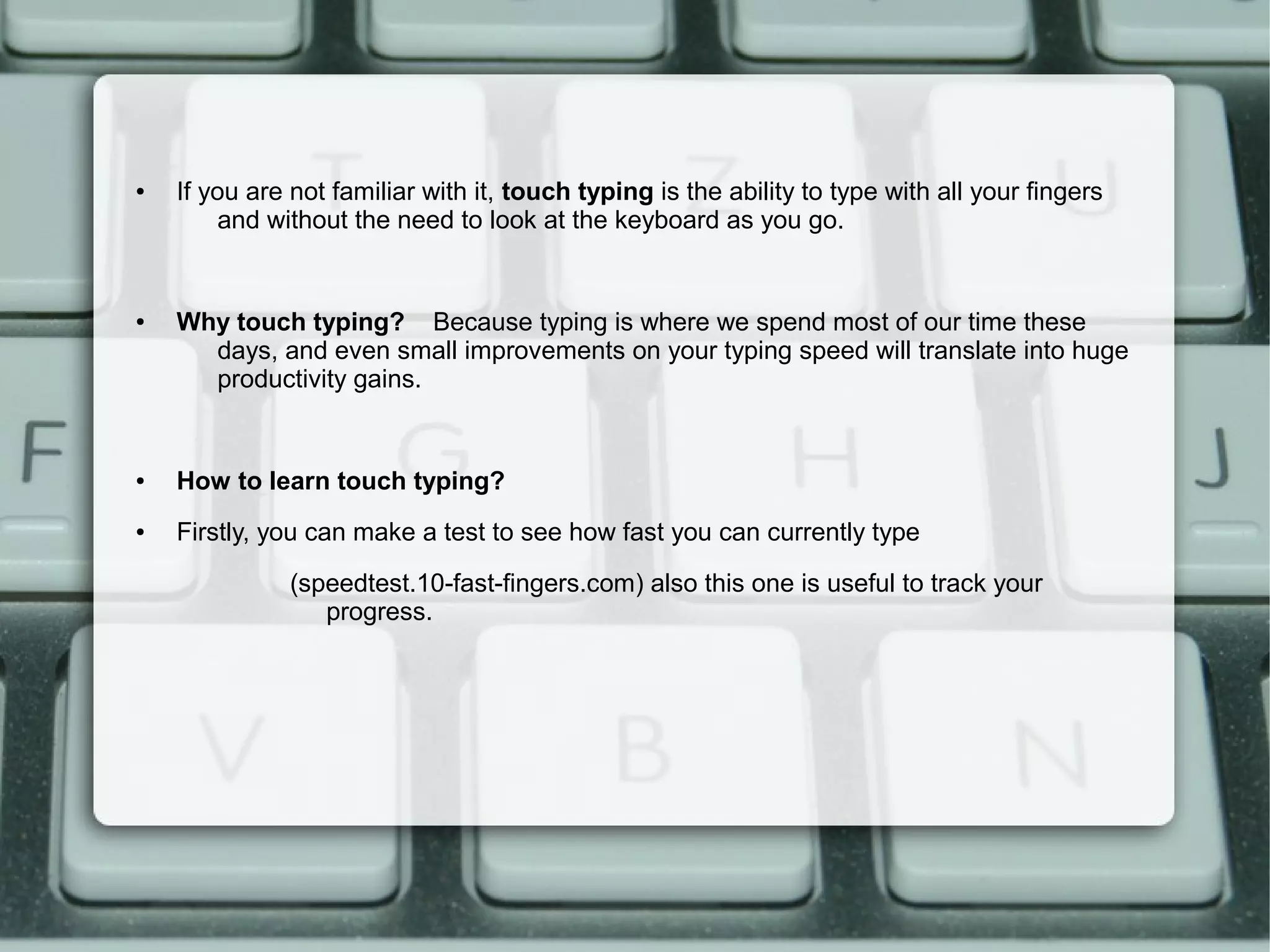 Touch typing skill odp