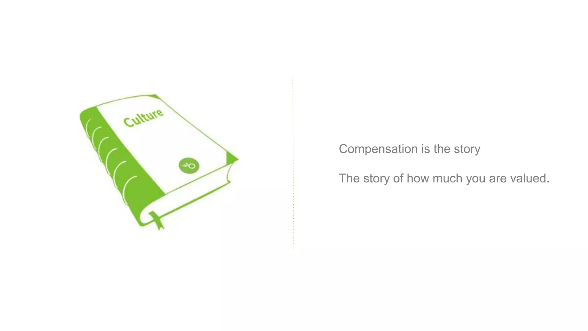 Compensation is the story
The story of how much you are valued.
 