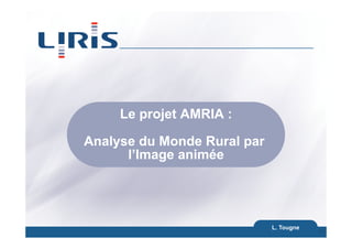 Le projet AMRIA :
Analyse du Monde Rural par
l’Image animée
L. Tougne
18
 