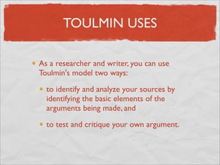 Toulmin Model of Argumentation
