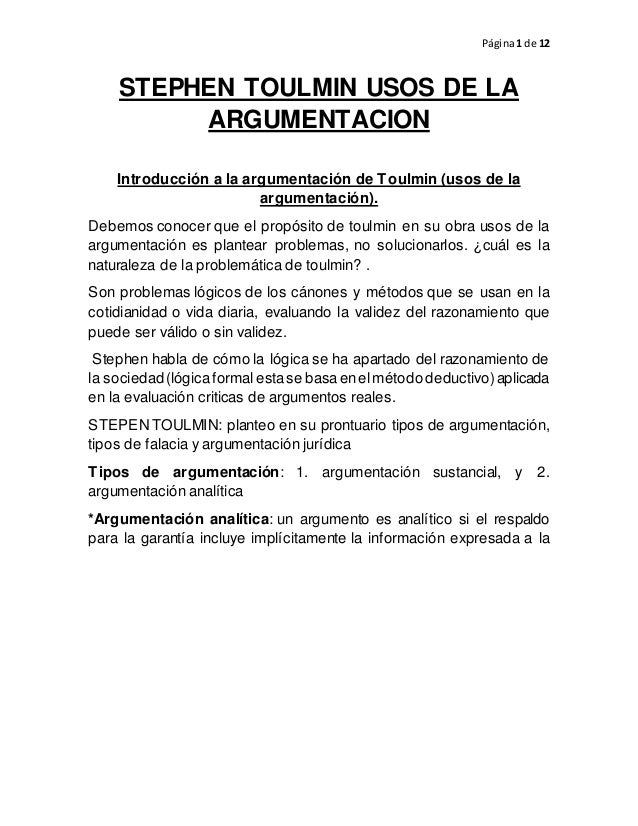 toulmin 1 college paper sample october 2019 1259 words toulmin essay