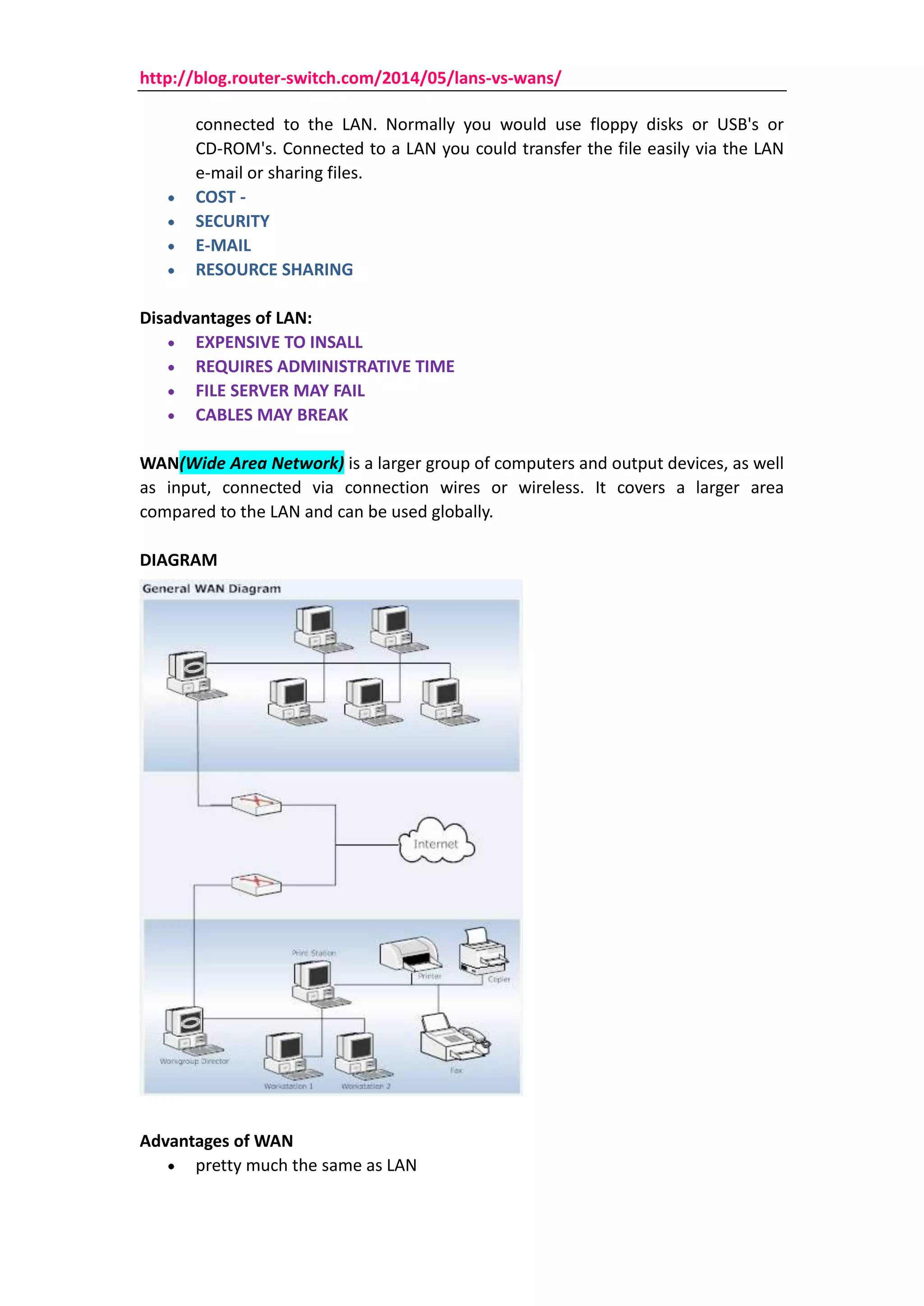 To understand lan and wan with examples | PDF