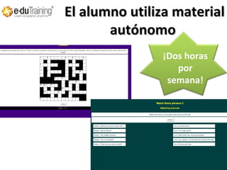 El alumno utiliza material
autónomo
¡Dos horas
por
semana!