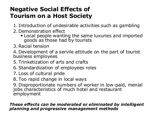 What are the negative social impacts of tourism?