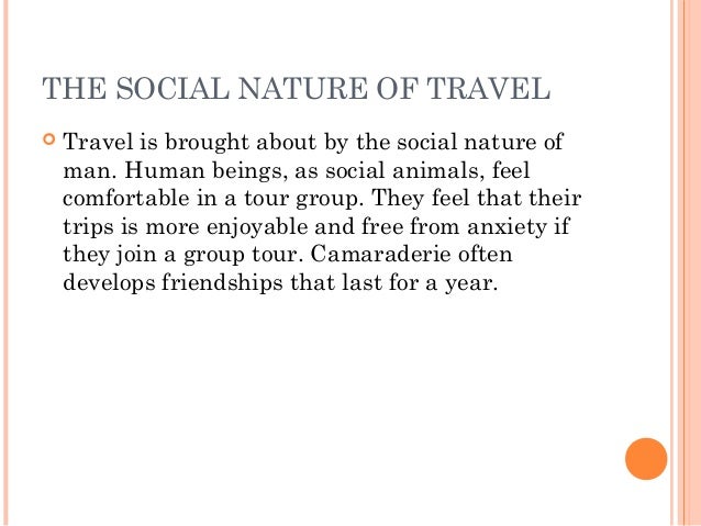 social nature of travel mean