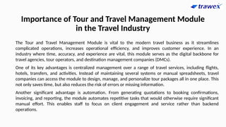Travel Module Usage Tour and Travel Management Module | Tour and Travel Booking | PPTX
