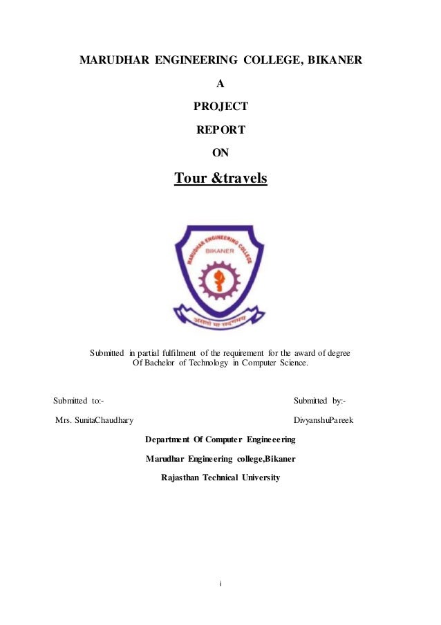 Tour And Travel Project Report Front Page progress-report-template-project-progress-report-sample-doc