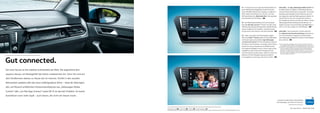 02
03
01
23Der neue Touran – MultimediaSerienausstattung S Comfortline C Highline H Sonderausstattung SO
Kraftstoffverbrauch in l/100 km: kombiniert zwischen 5,8 und 4,2, CO₂-Emissionen in g/km: kombiniert zwischen 135 und 109, Effizienzklassen: B–A+.
Gut connected.
Der neue Touran ist die mobilste Schnittstelle der Welt. Die angenehme Kon-
sequenz daraus: ein Reisegefühl der bisher unbekannten Art. Denn Sie sind auf
dem Straßennetz ebenso zu Hause wie im Internet. Profile in den sozialen
Netzwerken updaten oder das neue Lieblingsalbum hören – dank der überragen-
den, auf Wunsch erhältlichen Infotainmentfeatures wie „Volkswagen Media
Control“ oder „Car-Net App-Connect“ sowie Wi-Fi ist das kein Problem. So macht
Autofahren noch mehr Spaß – auch denen, die nicht am Steuer sitzen.
01 Im neuen Touran ist sogar das Handschuhfach di-
gital: Oberhalb des Ablagefachs finden Sie hinter
einem Mediafachdeckel den Zugang zur Hightech-
Welt. Neben Anschlüssen für zwei SD- und eine
SIM-Karte bietet die „Multimedia-Box“ eine optimale
Erreichbarkeit des CD-Players. SO
02 Die Multifunktionseinheit wird zum Touchpad:
Mit „Car-Net App-Connect“¹⁾ können Sie über einen
USB-Anschluss bequem die Apps Ihres mobilen Devices
steuern, bedienen und verwalten. Und dazu müssen
Sie das Gerät nicht einmal in die Hand nehmen! SO
03 Sehen, was selbst dem Rückspiegel entgeht:
Über eine GoPro®²⁾ Kamera haben Sie die Möglichkeit,
mittels der eigens entwickelten App Volkswagen
„Car-Net Cam Connect“ für Ihr Smartphone exklusive
Einblicke in die Fondwelt zu erlangen. Beim Fahren
können Sie sich per Knopfdruck ein Stillbild und bei
Schrittgeschwindigkeit sowie im Stand sogar ein Be-
wegtbild aus dem Fond auf Ihr Display des Info-
tainmentsystems senden lassen. Dadurch wissen Sie
jederzeit, ob Ihre Passagiere genauso entspannt
und gutgelaunt unterwegs sind wie Sie selbst. SO
(ohne Abb.) Die App „Volkswagen Media Control“ für
Ihr Tablet macht es möglich, via WLAN auf das bord-
interne Infotainmentsystem zuzugreifen. So können
beispielsweise Navigationsinformationen ganz ein-
fach abgerufen oder das Radio gesteuert werden. Zu-
sätzlich können Sie nach interessanten Zielen in
der Umgebung suchen und Ziele aus Ihrem auf dem
Tablet gespeicherten Adressbuch übernehmen. So
ergeben sich ganz neue Unterhaltungsmöglichkeiten –
nicht nur für Sie, sondern für alle Mitfahrer. SO
(ohne Abb.) Kommunikation, einfach gemacht:
Die elektronische Sprachverstärkung erleichtert es
den vorne Sitzenden, entspannt und ohne Stimm-
anstrengung gute Gespräche mit den im Fond Reisen-
den zu führen. SO
1) Nur in Verbindung mit Radiosystem „Composition Media“ oder „Dis-
cover Media“, Serie bei Radio- und Navigationssystem „Discover Pro“.
2) Die GoPro® Kamera gehört nicht zum Lieferumfang des neuen Touran
und muss separat von Ihnen erworben werden. Die beschriebene
Funktion ist kompatibel mit folgenden Versionen: GoPro® Hero
Kamera (3, 3+ oder 4). GoPro®, Hero, das GoPro® Logo und das GoPro®
Be a Hero Logo sind Markenzeichen oder eingetragene Marken-
zeichen im Besitz von GoPro®.
Scannen Sie diese Seite und entdecken
Sie Volkswagen „Car-Net Cam Connect“.
Funktionsweise siehe Seite 2.
 