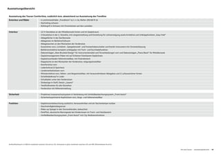 Ausstattungsübersicht
Der neue Touran – Ausstattungsübersicht – 05
Kraftstoffverbrauch in l/100 km: kombiniert zwischen 5,8 und 4,2; CO2-Emissionen in g/km: kombiniert zwischen 135 und 109; Effizienzklassen B und A+
Exterieur und Räder - 4 Leichtmetallräder „Trondheim“ 6,5 J x 16, Reifen 205/60 R 16
- Dachreling schwarz
- Kühlergrill in Schwarz mit Chromleisten auf den Lamellen
Interieur - 12-V-Steckdose an der Mittelkonsole hinten und im Gepäckraum
- 3 Einzelsitze in der 2. Sitzreihe, mit Längseinstellung und Einstellung für Lehnenneigung sowie Armlehne und Umklappfunktion „Easy Fold“
- Ablagefächer in der Dachkonsole
- Ablagenetz im Beifahrerfußraum
- Ablagetaschen an den Rückseiten der Vordersitze
- Ausströmer vorn, Lichtdreh-, Spiegeleinstell- und Fensterheberschalter und Kombi-Instrument mit Chromeinfassung
- Beifahrersitzlehne komplett umklappbar mit Tisch- und Durchladefunktion
- Dekoreinlagen „New Brushed Design“ für Instrumententafel und Türverkleidungen vorn und Dekoreinlagen „Piano Black“ für Mittelkonsole
- Gepäckmanagement-Paket mit auf Schienen fixierbarem Gepäcknetz
- Gepäckraumboden höheneinstellbar, mit Fixierelement
- Klapptische an den Rückseiten der Vordersitze, neigungseinstellbar
- Komfortsitze vorn
- Lederlenkrad (3 Speichen)
- Lendenwirbelstützen vorn
- Mittelarmlehne vorn, höhen- und längseinstellbar, mit herausnehmbarer Ablagebox und 2 Luftausströmer hinten
- Schalthebelknauf in Leder
- Schubladen unter den Vordersitzen
- Sitzbezüge in Stoff, Dessin „Lasano“
- Textilfußmatten für alle Sitzreihen
- Vordersitze mit Höheneinstellung
Sicherheit - Proaktives Insassenschutzsystem in Verbindung mit Umfeldbeobachtungssystem „Front Assist“
- Sicherheitsoptimierte Kopfstützen vorn, längs- und höheneinstellbar
Funktion - Gepäckraumbeleuchtung zusätzlich, herausnehmbar und als Taschenlampe nutzbar
- Geschwindigkeitsbegrenzer
- Make-up-Spiegel in den Sonnenblenden, beleuchtet
- ParkPilot, akustische Warnsignale bei Hindernissen im Front- und Heckbereich
- Umfeldbeobachtungssystem „Front Assist“ mit City-Notbremsfunktion
Ausstattung des Touran Comfortline, zusätzlich bzw. abweichend zur Ausstattung des Trendline
 