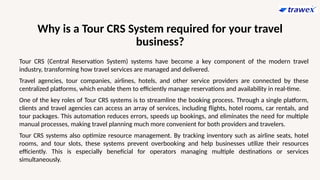 Tour CRS System | Tour Reservation System | Tour CRM | PPTX