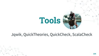 Tools
Jqwik, QuickTheories, QuickCheck, ScalaCheck
104
 