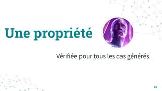 Une propriété
Vérifiée pour tous les cas générés.
98
 