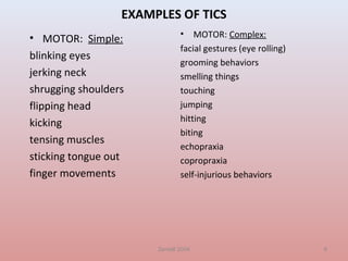 Tic Examples Tourettes disorder | PPT