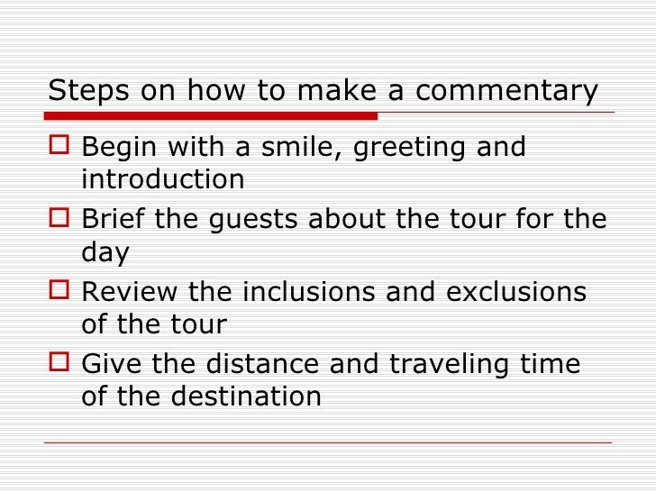 How To Make A Commentary In Tour Guiding How To Make A Commentary In Tour Guiding