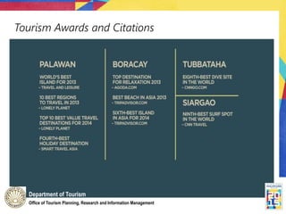 Tourism Awards and Citations
Department of Tourism
Office of Tourism Planning, Research and Information Management
 