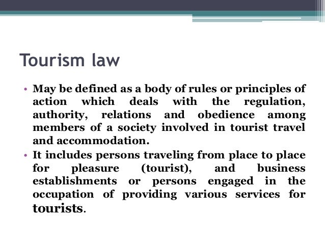 tourism act in law