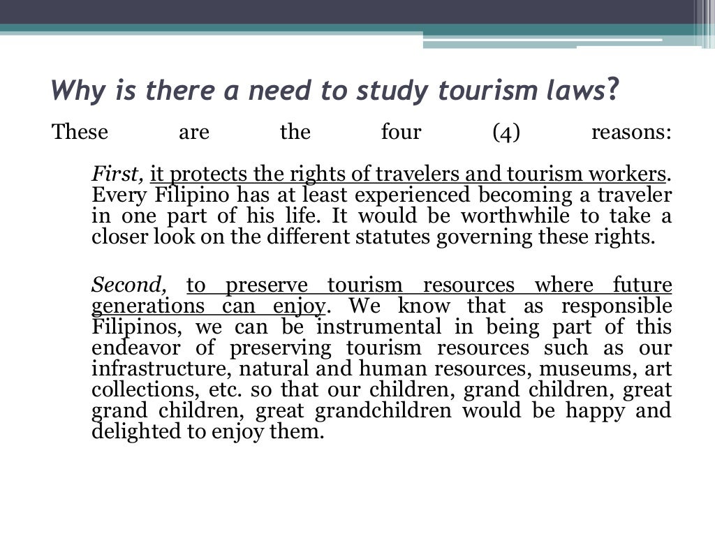 tourism law essay
