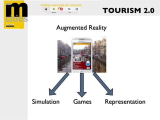 TOURISM 2.0

        Augmented Reality




Simulation   Games      Representation
 