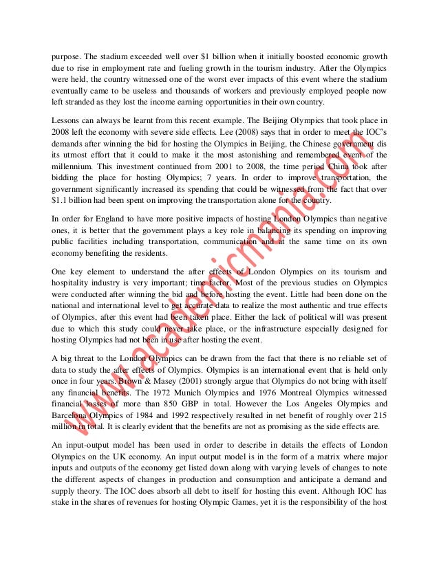 the economic effect of the olympic games essay “the olympic effect “economic impact of olympic games rarely adds up to much gold , the legacy of the olympics: economic burden or boon,. the economic effect of the olympic games essay “the olympic effect “economic impact of olympic games rarely adds up to much gold , the legacy of the olympics: economic burden or boon,.
