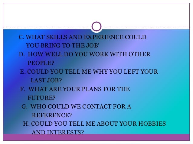 what skills do you bring to the job