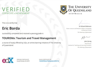 Tourism and travel management
