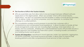 Integration Tour Operators Tourism API | Tour Operator API Integration | PPTX