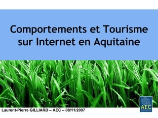 Comportements et Tourisme sur Internet en Aquitaine Laurent-Pierre GILLIARD – AEC – 08/11/2007 