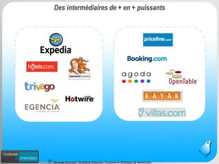 Message Business / Rodolphe Delaunay / Tourisme et Stratégies @ Newtourism 
Des intermédiaires de + en + puissants  