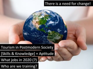There	
  is	
  a	
  need	
  for	
  change!	
  

Tourism	
  in	
  Postmodern	
  Society	
  
[Skills	
  &	
  Knowledge]	
  +...