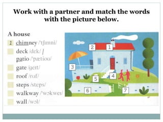 Work with a partner and match the words
with the picture below.
 