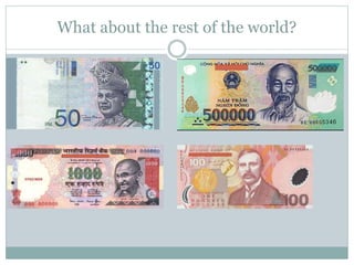What about the rest of the world?
Korean Won Indonesian Rupiah
Philippine PesoJapanese Yen
 