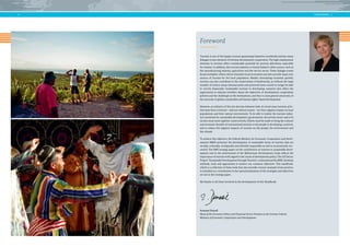 2 
Tourism is one of the largest revenue-generating industries worldwide and has many 
linkages to key elements of German development cooperation. The high employment 
intensity in tourism offers considerable potential for poverty alleviation, especially 
for women. In addition, the tourism industry is closely linked to other sectors, such as 
the manufacturing industry, agriculture and the service sector. These linkages create 
broad multiplier effects which stimulate local economies and also provide many new 
sources of income for the local population. Besides stimulating economic growth, 
tourism can also contribute to the conservation of biodiversity, as without the large 
number of visitors many national parks and protected areas would no longer be able 
to survive financially. Sustainable tourism in developing countries also offers the 
opportunity to educate travellers about the objectives of development cooperation 
policies and the challenges at the destinations, and thus to raise general awareness of 
the necessity of global, sustainable and human rights–based development. 
However, an industry of this size also has inherent risks: in recent years tourism activ-ities 
have been criticized – and not without reason – for their negative impact on local 
populations and their natural environment. To be able to realize the tourism indus-try’s 
potential for sustainable development, governments, the private sector and civil 
society must work together constructively. Efforts must be made to bring the cultural 
and economic benefits of international tourism to the people in developing countries, 
and to reduce the negative impacts of tourism on the people, the environment and 
the climate. 
To achieve this objective, the Federal Ministry for Economic Cooperation and Devel-opment 
(BMZ) promotes the development of sustainable forms of tourism that are 
socially, culturally, ecologically and ethically responsible as well as economically suc-cessful. 
The BMZ strategy paper on the contribution of tourism to sustainable devel-opment 
and to the achievement of the Millennium Development Goals reflects the 
importance of tourism with regard to the issues of development policy. The GIZ Sector 
Project “Sustainable Development through Tourism”, commissioned by BMZ, develops 
methods, tools and approaches to achieve our common objectives. This handbook, 
which is a collection of these tools that also provides various examples from practice, 
is intended as a contribution to the operationalization of the strategies and objectives 
set out in the strategy paper. 
My thanks to all those involved in the development of this Handbook. 
Susanne Dorasil 
Head of the Economic Policy and Financial Sector Division at the German Federal 
Ministry of Economic Cooperation and Development 
FOREWORD | 
Foreword 
3 
 