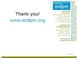 Thank you! www.ecdpm.org Page  