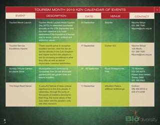 Tourism month calendar of events [r] | PDF