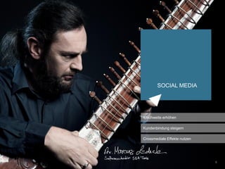 SOCIAL MEDIA




Reichweite erhöhen

Kundenbindung steigern

Crossmediale Effekte nutzen




                              6
 