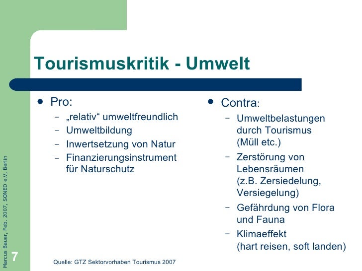Tourismus in Entwicklungsländer soned e v, feb2007_m_bauer