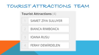 TOURIST ATTRACTIONS TEAM
 