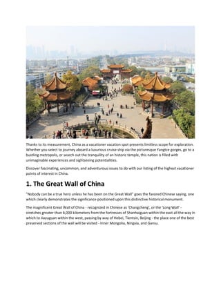 Tourist attractions in china | PDF