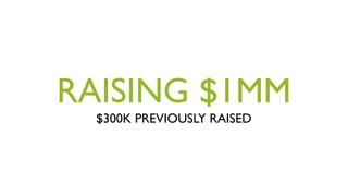 RAISING $1MM
  $300K PREVIOUSLY RAISED
 